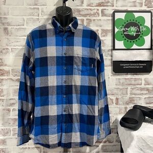 Eddie Bauer Blue and Gray Checkered Shirt men’s large tall